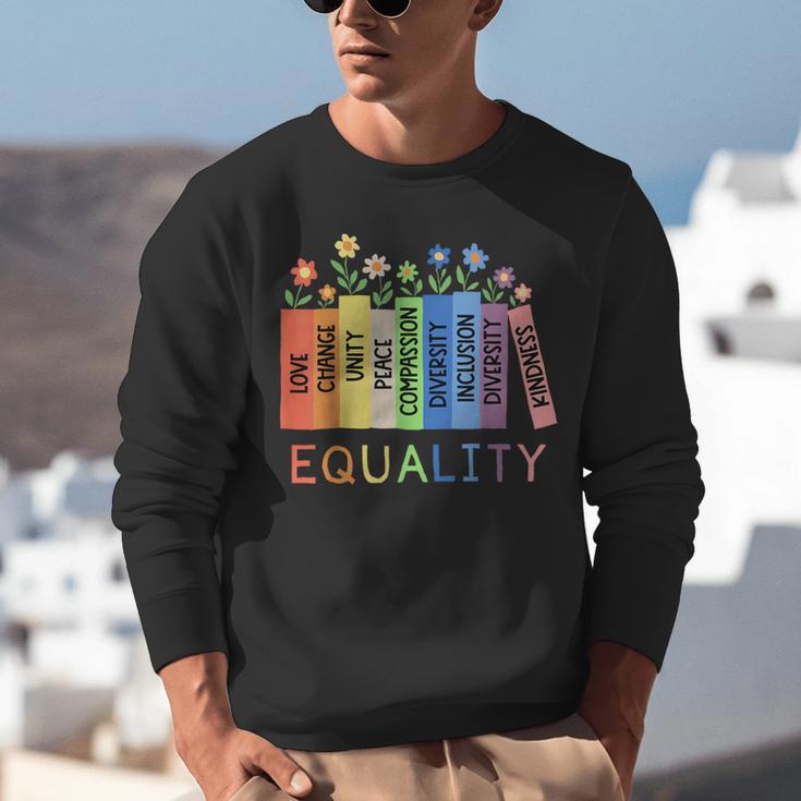 Floral Book Equality Human Rights Social Justice Peace Love Unisex Sweatshirt
