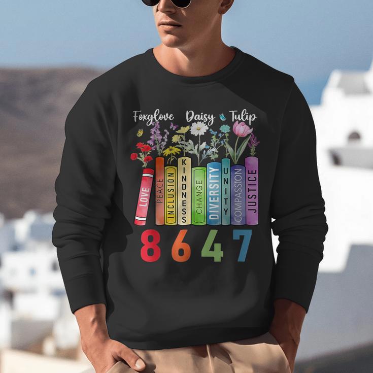 Floral Foxglove Daisy Tulip 8647 Books Lover Blooming Flower Unisex Sweatshirt