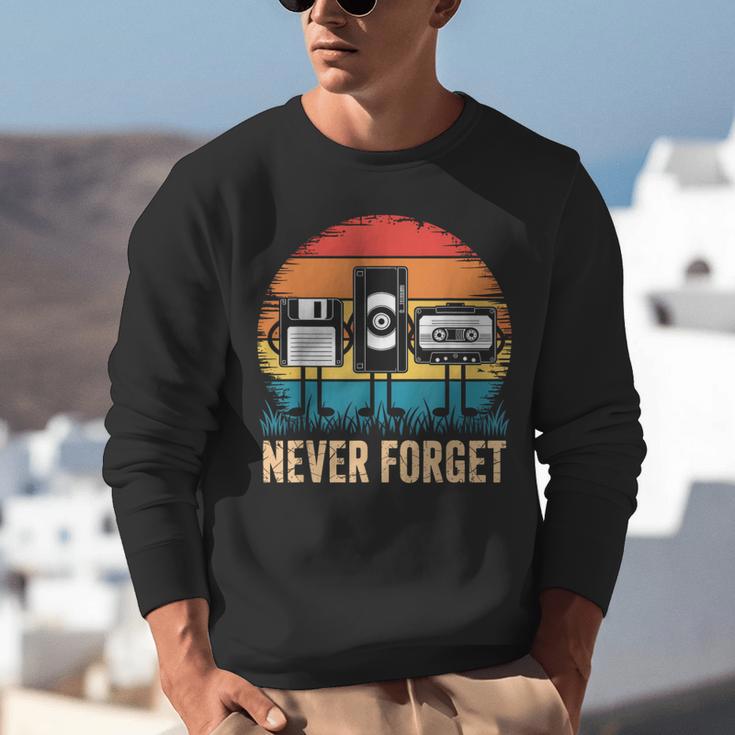 Never Forget Retro 80s 90s Floppy VHS Cassette Nostalgia Unisex Sweatshirt Never Forget Retro 80s 90s Floppy VHS Cassette Nostalgia Unisex Sweatshirt