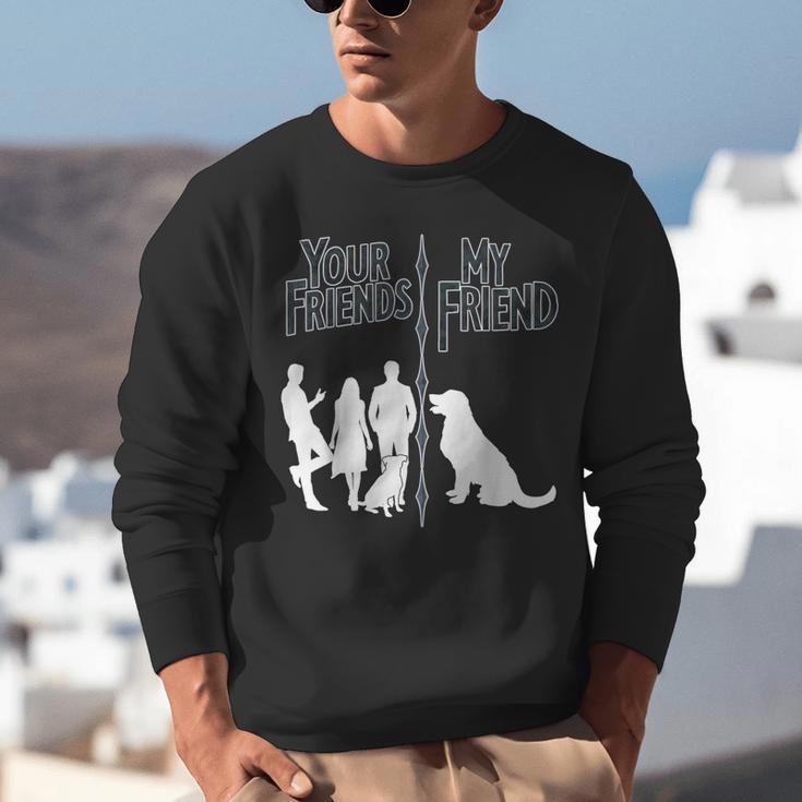 Your Friends Vs My Friend Introvert Pet Dog Owner Men Women Kids Unisex Sweatshirt