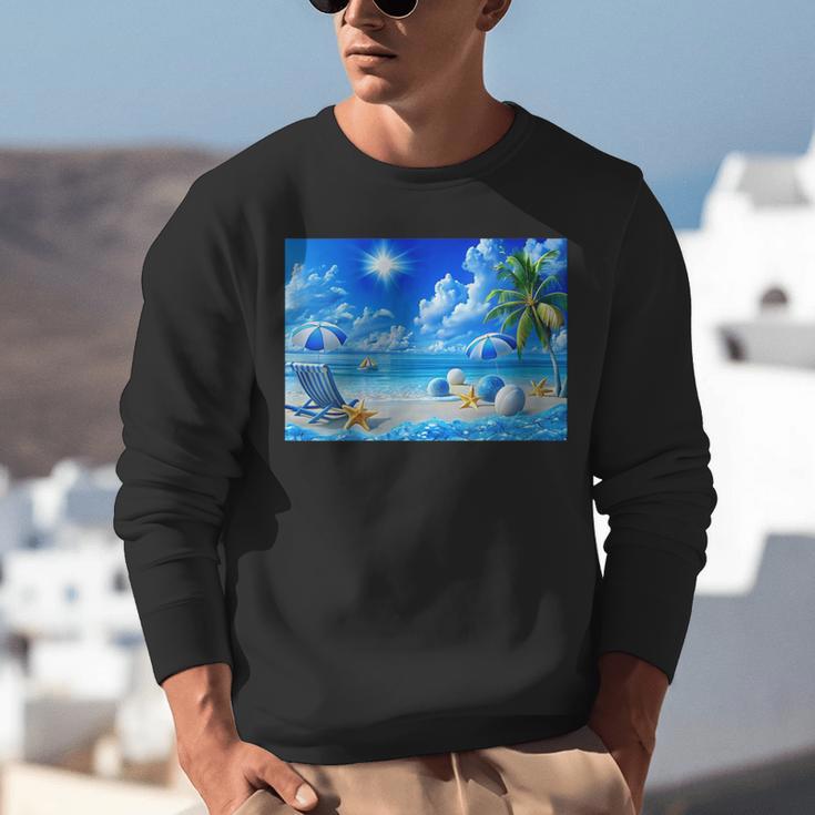 Frutiger Aero Beach Y2k Aesthetic Palm Tree Sand Ocean Unisex Sweatshirt Frutiger Aero Beach Y2k Aesthetic Palm Tree Sand Ocean Unisex Sweatshirt