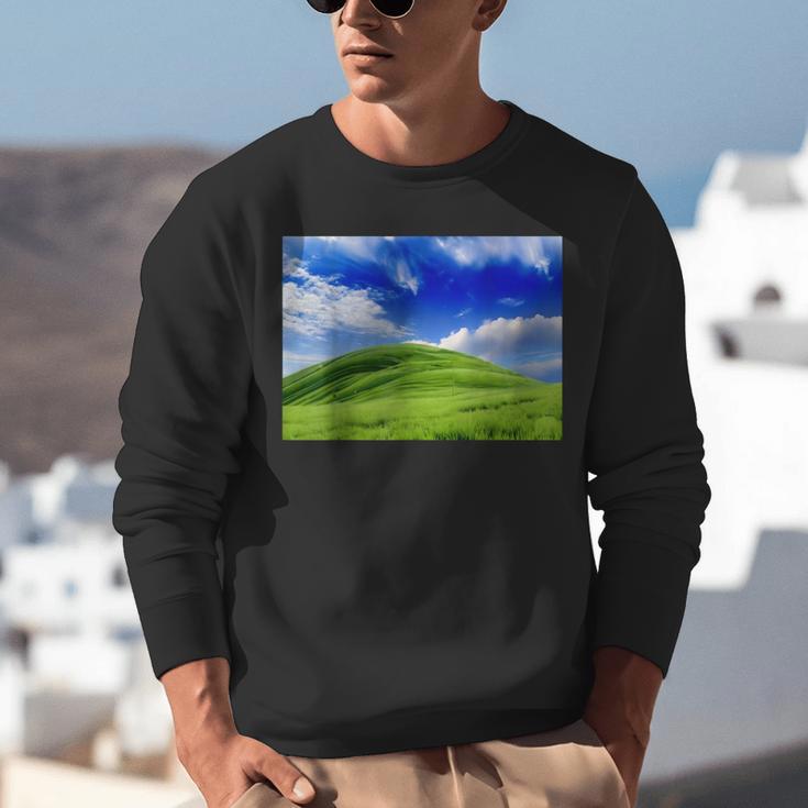 Frutiger Aero Meadow Aesthetic Y2k 2000s Ironic Nostalgic Unisex Sweatshirt