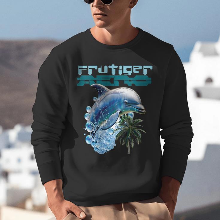 Frutiger Aero Splashy Dolphin Y2k Aesthetic Graphic Unisex Sweatshirt Frutiger Aero Splashy Dolphin Y2k Aesthetic Graphic Unisex Sweatshirt