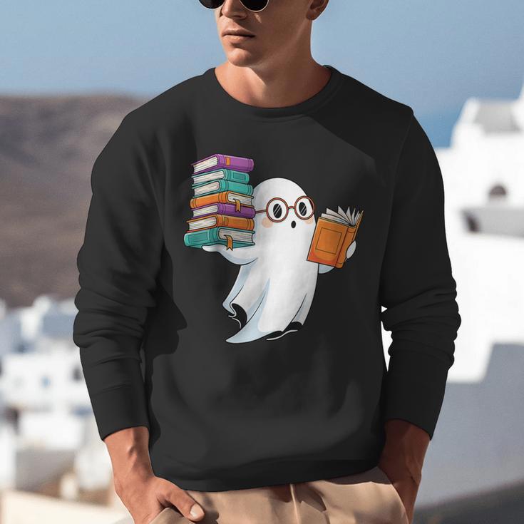 Ghost Reading Books Halloween Library Unisex Sweatshirt Ghost Reading Books Halloween Library Unisex Sweatshirt
