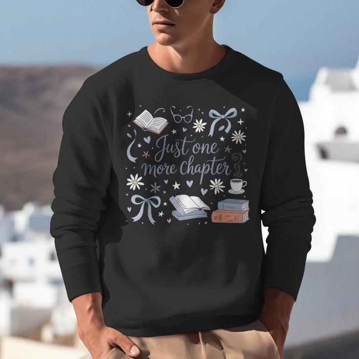 Girl Coquette Bow Just One More Chapter Book Bookish Reading Unisex Sweatshirt