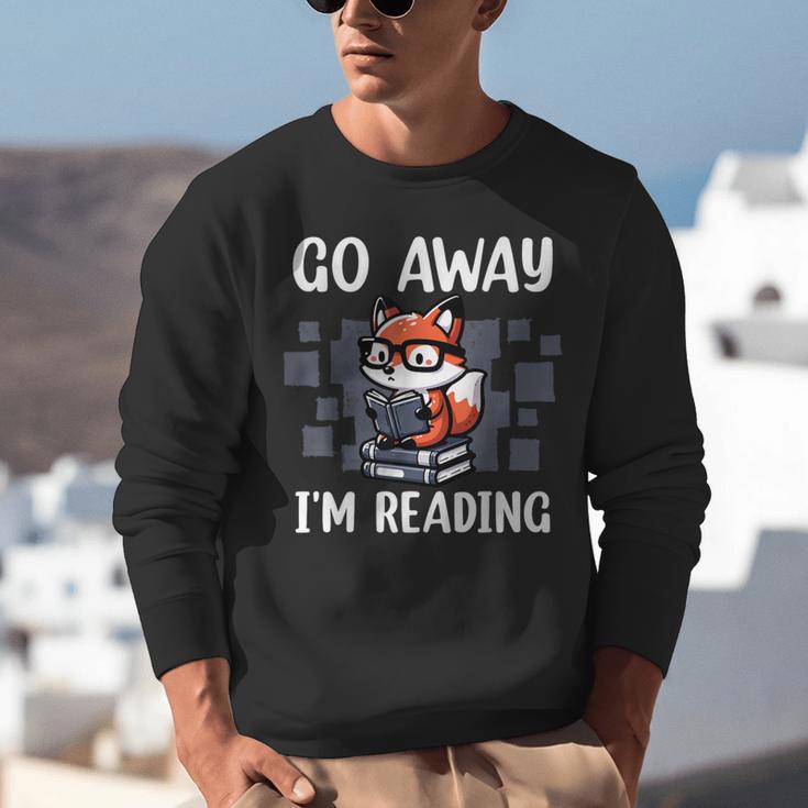 Go Away I'm Reading Book Reader Cute Fox Librarians Unisex Sweatshirt