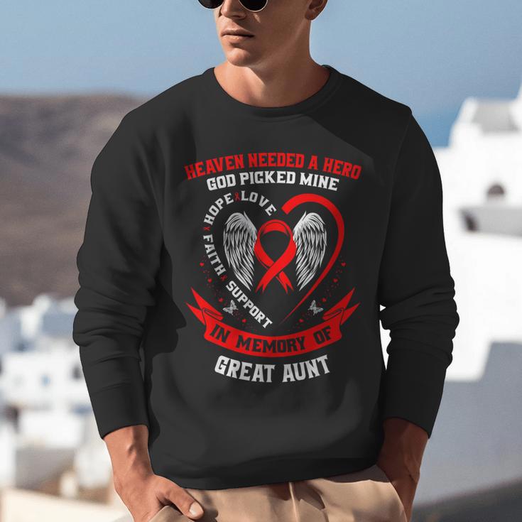 Go Red In Memory Of Great Aunt Heart Disease Awareness Month Unisex Sweatshirt
