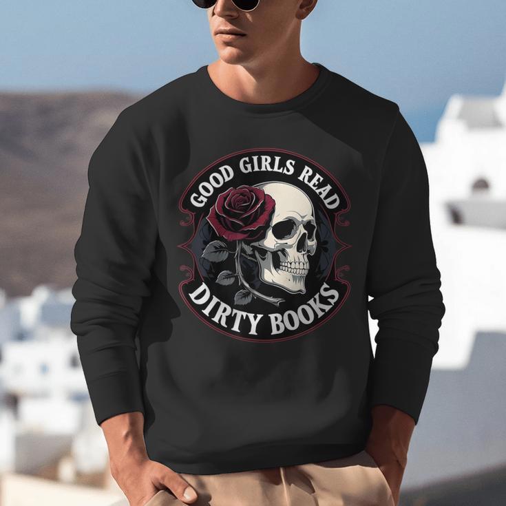 Good Girls Read Dirty Books Smut Reader Dark Romance Skull Unisex Sweatshirt Good Girls Read Dirty Books Smut Reader Dark Romance Skull Unisex Sweatshirt