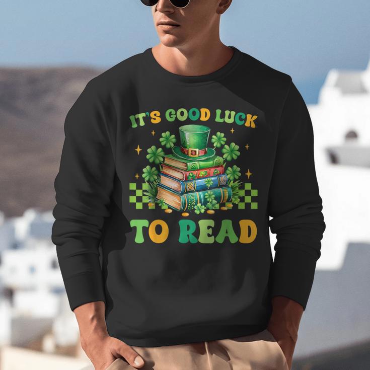 Goods Luck Read Librarian Book Patrick Days Shamrock Clover Unisex Sweatshirt Goods Luck Read Librarian Book Patrick Days Shamrock Clover Unisex Sweatshirt