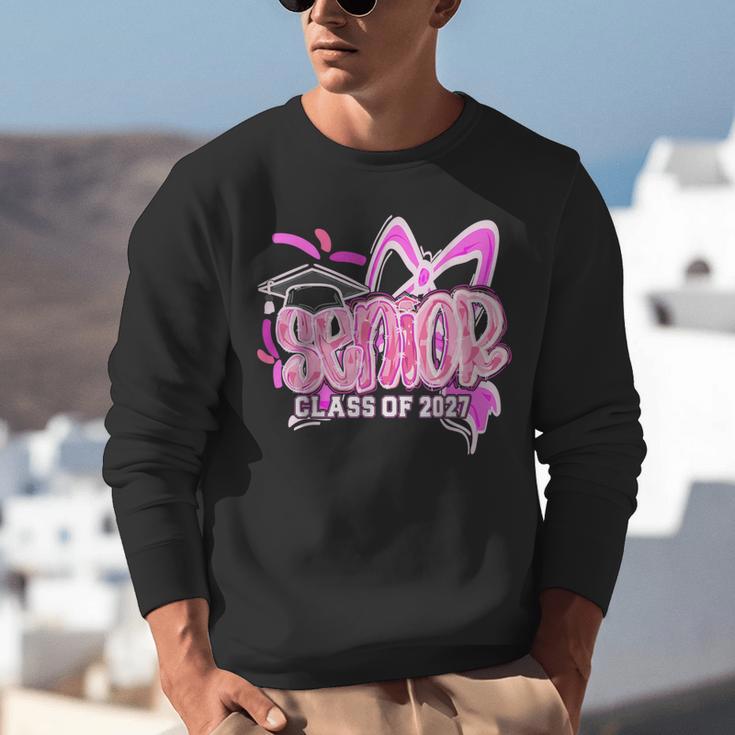 Graduation 2027 Senior 2027 Class Of 2027 Coquette Pink Girl Unisex Sweatshirt