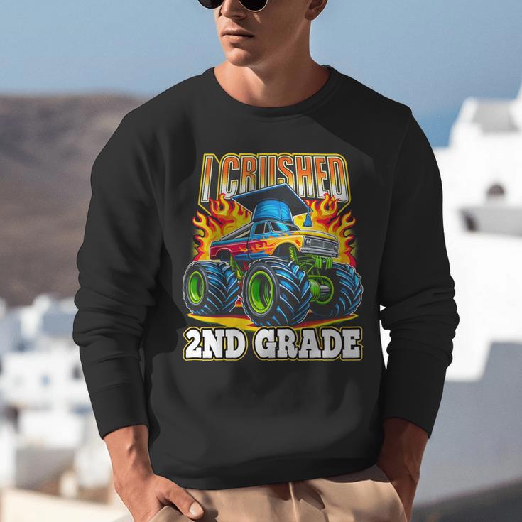 Graduation 2nd Grade Monster Truck Boys I Crushed Grad Unisex Sweatshirt