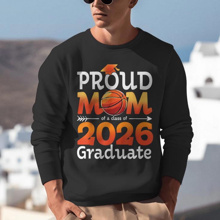 Graduation Basketball Retro Proud Mom Of A 2026 Graduate Unisex Sweatshirt