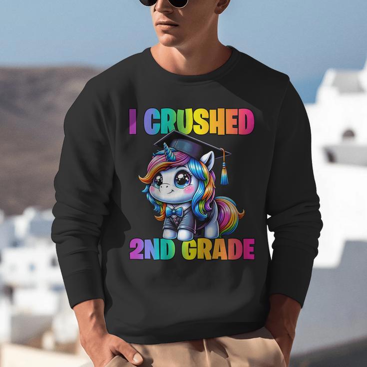 Graduation I Crushed 2nd Grade Unicorn Girls Grad Magical Unisex Sweatshirt