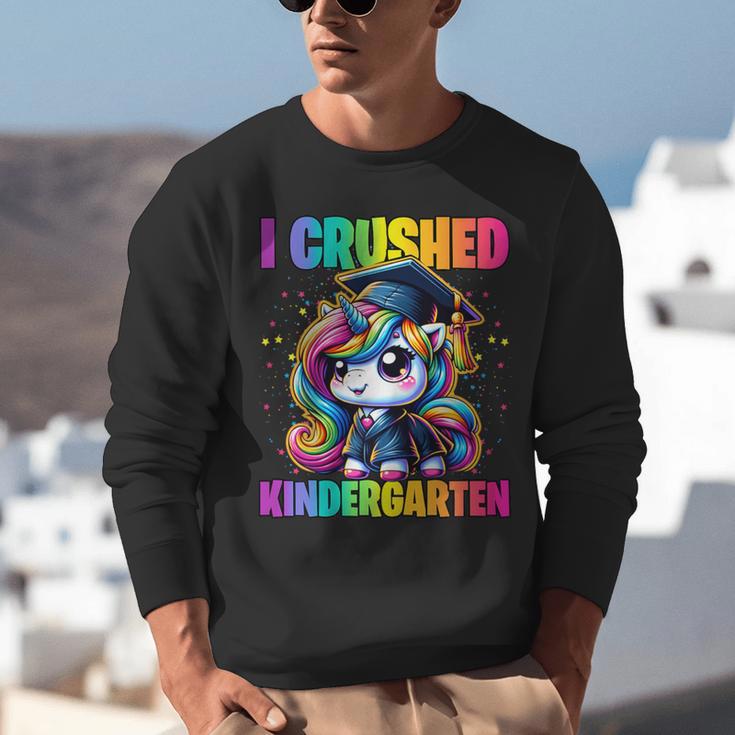 Graduation I Crushed Kindergarten Unicorn Girls Grad Magical Unisex Sweatshirt
