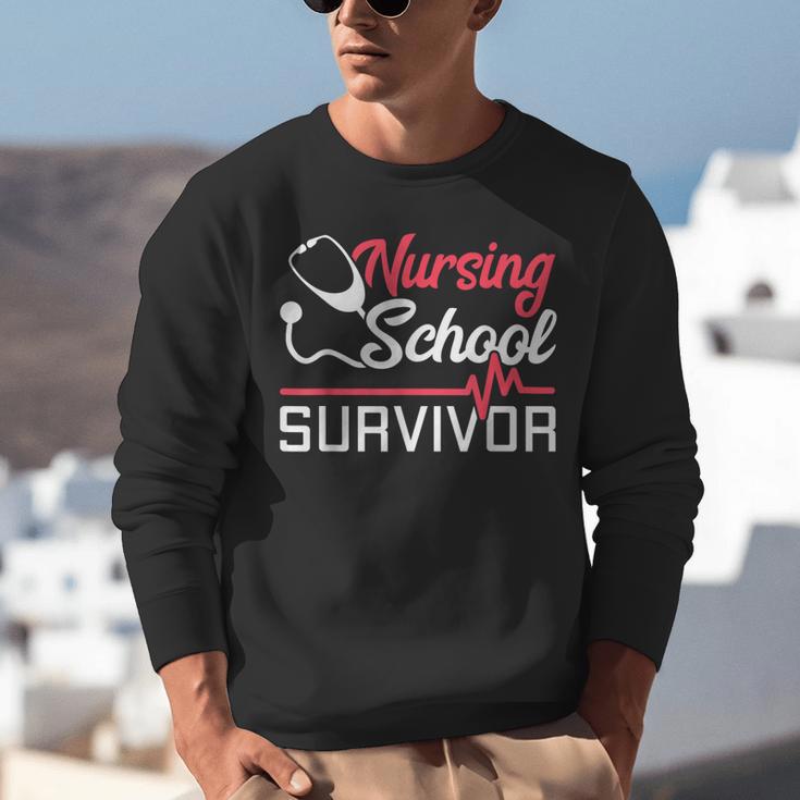 Graduation Shirt For Nurses Nursing School Survivor Tee Unisex Sweatshirt