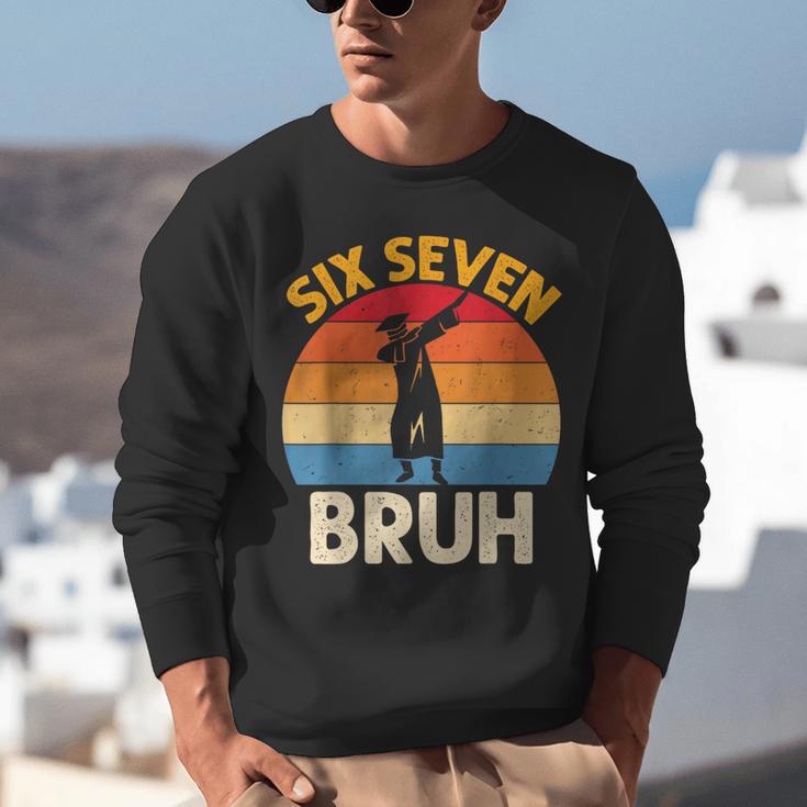 Graduation Six Seven Bruh Dabbing 67 Meme 6 7 Boys Kids Unisex Sweatshirt
