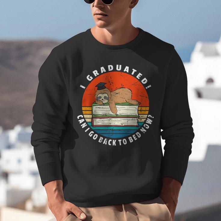 Graduation Sloth Can I Go Back To Bed Now Vintage Unisex Sweatshirt