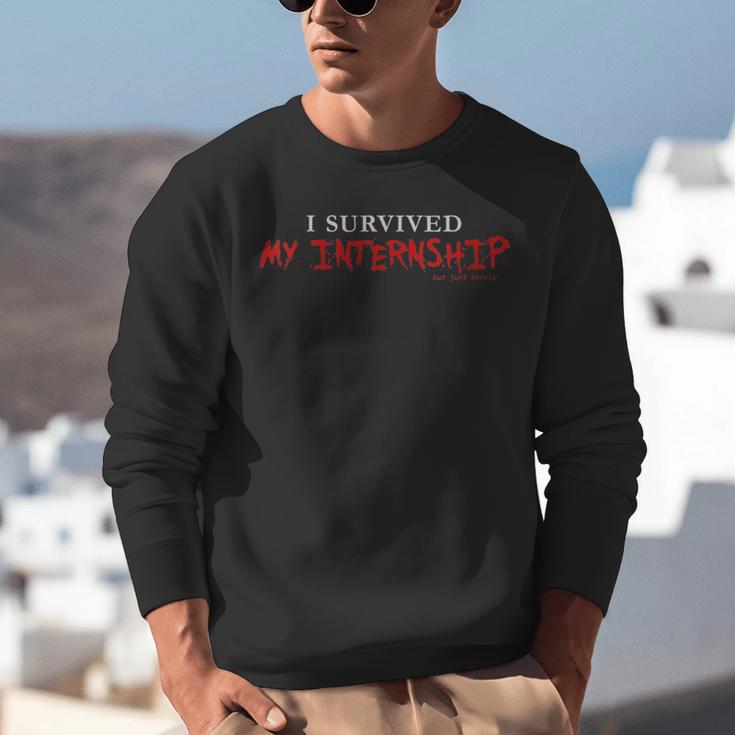 Graduation I Survived My Internship But Just Barely Unisex Sweatshirt
