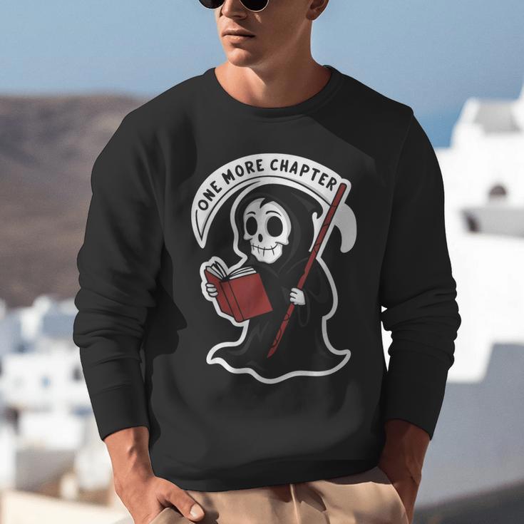 Grim Reaper Bookworm Cute Book Reading Halloween Unisex Sweatshirt
