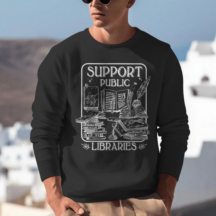 Groovy Support Your Local Library Book Reader Lover Bookworm Unisex Sweatshirt