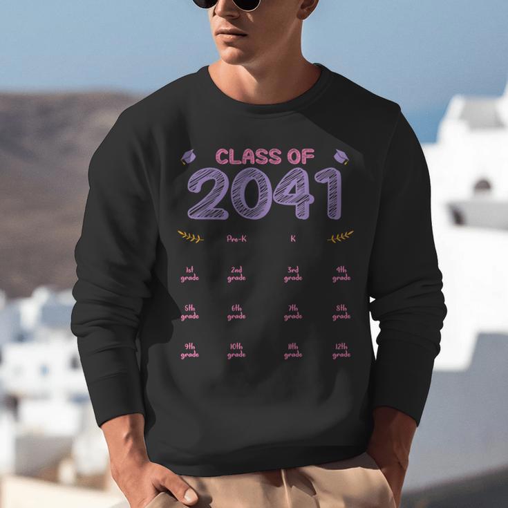 Grow With Me Graduation First Day Of School Class Of 2041 Unisex Sweatshirt