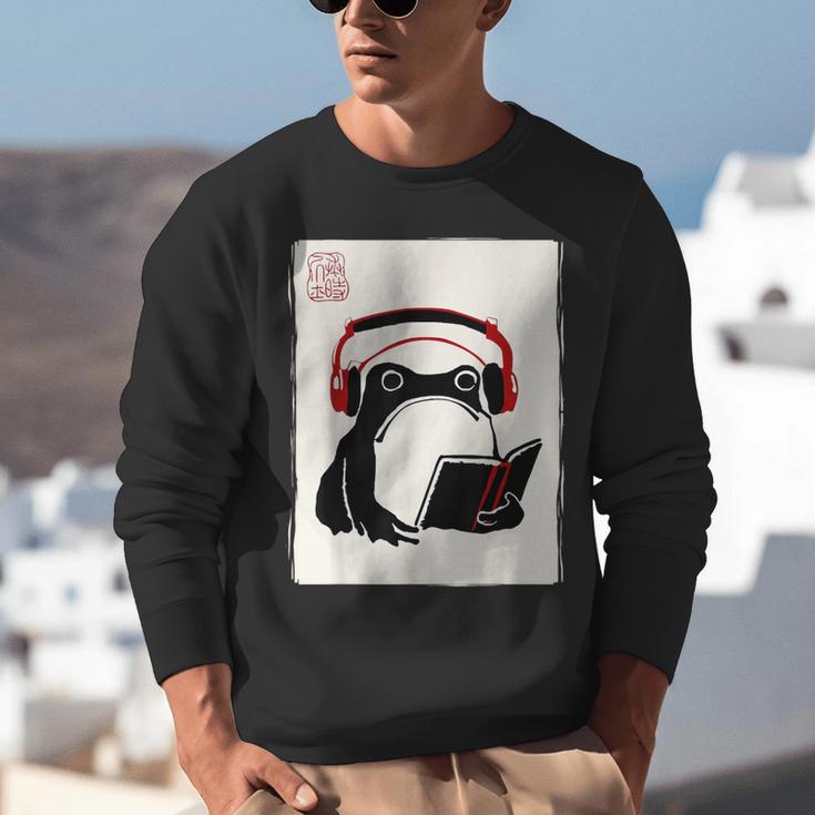 Grumpy Frog Books Music Kawaii Ink Japanese Unisex Sweatshirt
