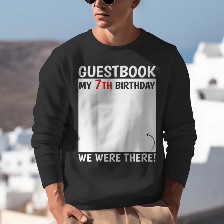 Guestbook 7th Birthday 7 Year Old Born 2018 Bday Unisex Sweatshirt Guestbook 7th Birthday 7 Year Old Born 2018 Bday Unisex Sweatshirt