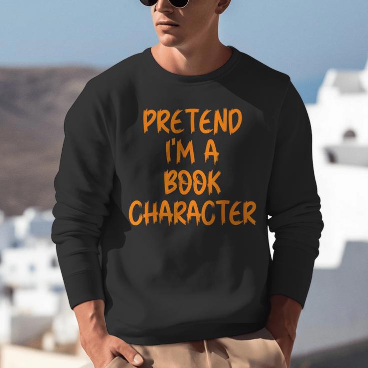 Halloween Pretend I'm Book Character Costume Lazy Adult Kids Unisex Sweatshirt Halloween Pretend I'm Book Character Costume Lazy Adult Kids Unisex Sweatshirt