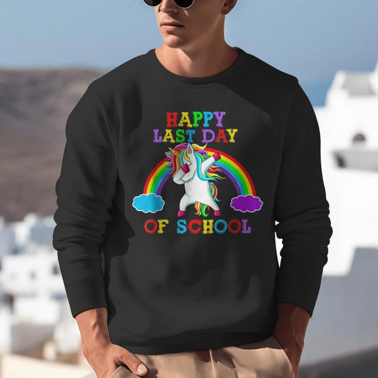 Happy Last Day Of School Teacher Student Graduation Unicorn Unisex Sweatshirt