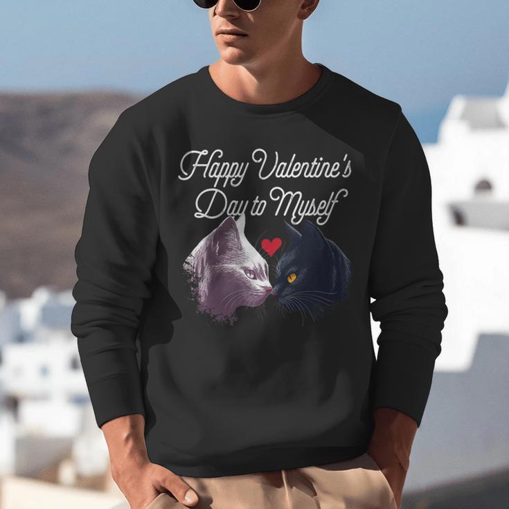 Happy Valentines Day Self Introvert Humor Antisocial Unisex Sweatshirt