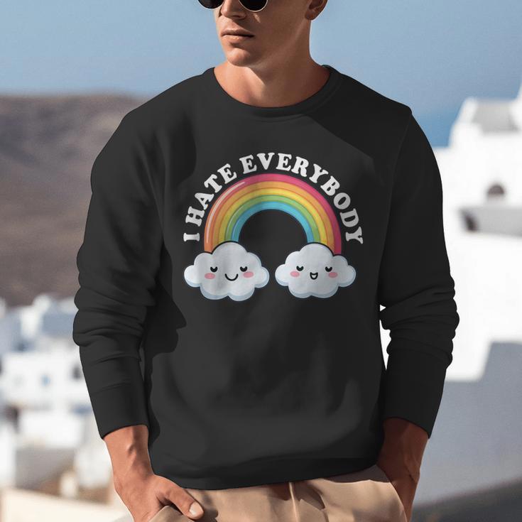 I Hate Everybody Rainbow Sarcastic Grumpy Introvert Unisex Sweatshirt I Hate Everybody Rainbow Sarcastic Grumpy Introvert Unisex Sweatshirt