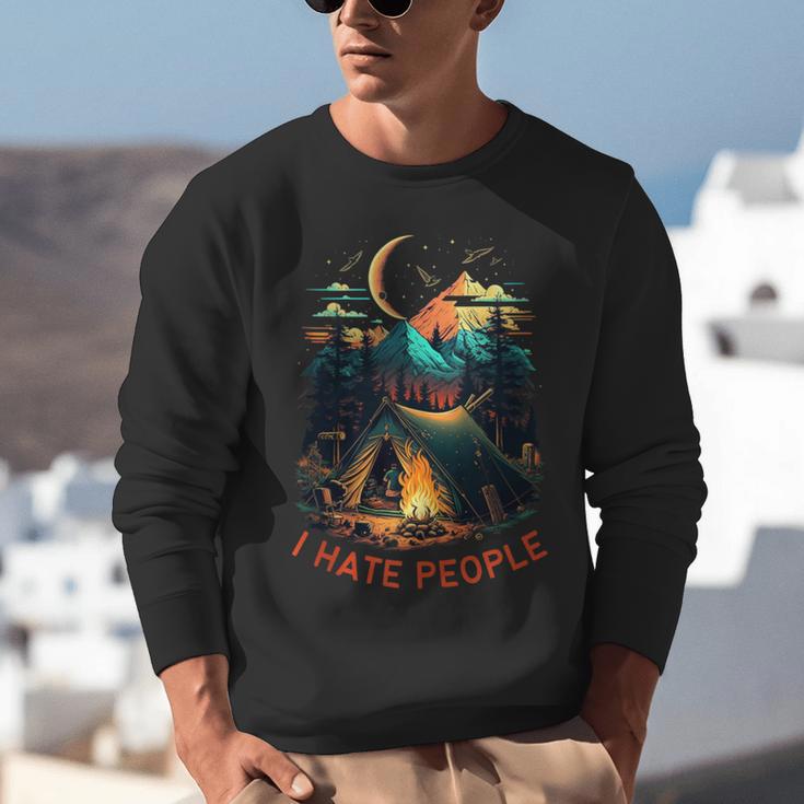 I Hate People Id Rather Be Camping Sarcastic Introvert Unisex Sweatshirt