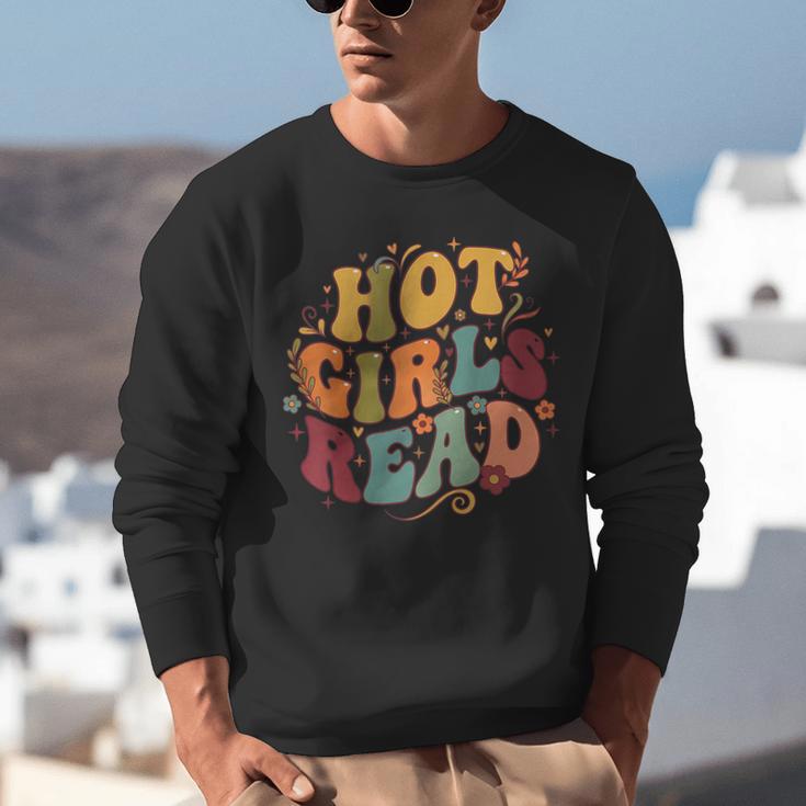 Hot Girls Read Aesthetic Book Lover Reading Unisex Sweatshirt
