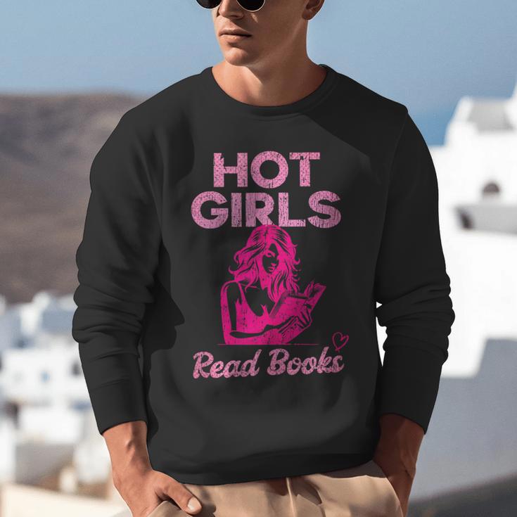 Hot Girls Read Books Cute Book Reader Women Unisex Sweatshirt