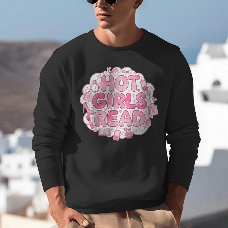 Hot Girls Read Pink Aesthetic Book Lover Reading Unisex Sweatshirt Hot Girls Read Pink Aesthetic Book Lover Reading Unisex Sweatshirt