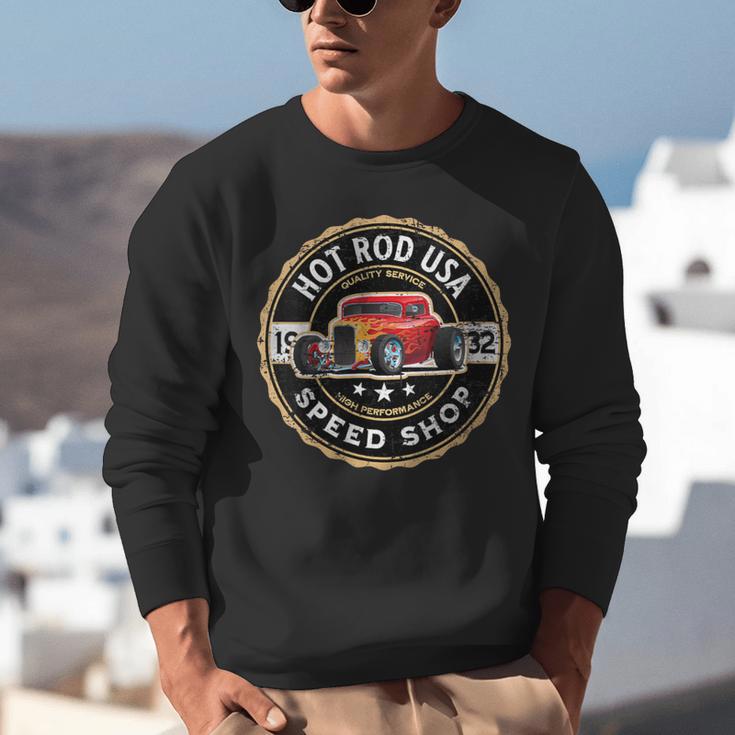 Hotrod Custom Car Automotive Nostalgia Distressed Unisex Sweatshirt