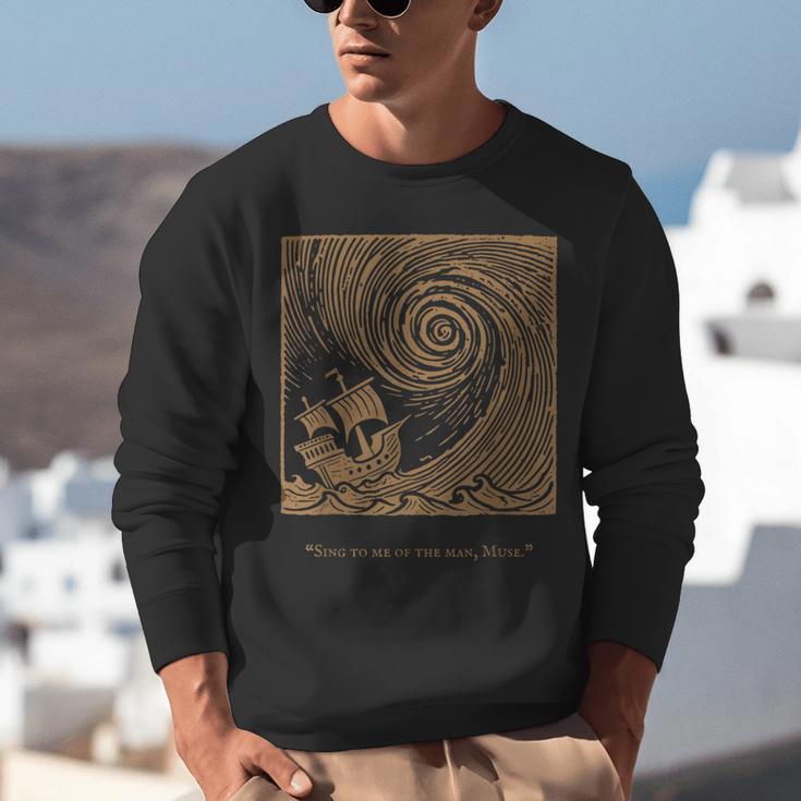 Iliad Odyssey Homer Ancient Greek History Book Odyssey Unisex Sweatshirt