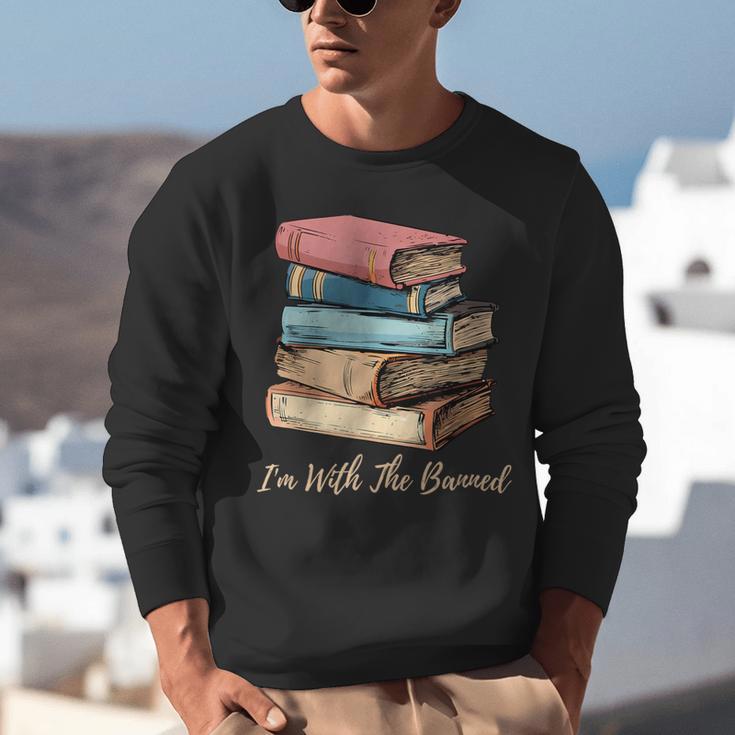 I'm With The Banned Read Banned Books Bookworm Men Women Unisex Sweatshirt