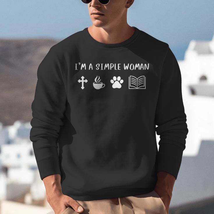 I'm A Simple Woman Jesus Coffee Dog Book Lover Christian Unisex Sweatshirt