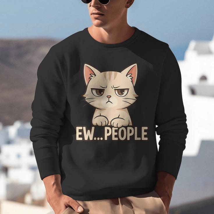 Introvert Anime Cat Ew People Unisex Sweatshirt Introvert Anime Cat Ew People Unisex Sweatshirt