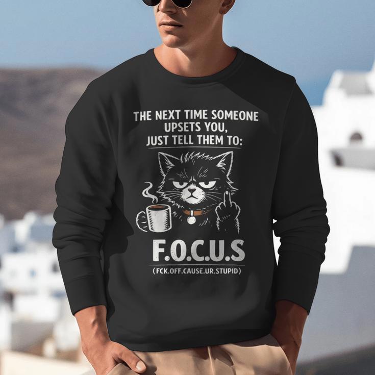 Introvert Cat Coffee Sarcastic Dark Humor Focus Meme Graphic Unisex Sweatshirt Introvert Cat Coffee Sarcastic Dark Humor Focus Meme Graphic Unisex Sweatshirt