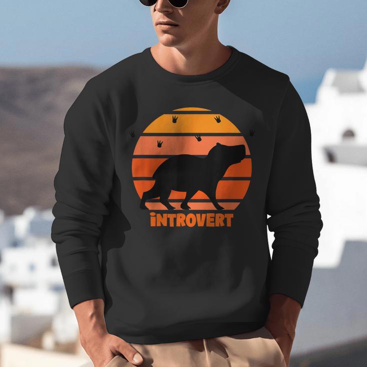 Introvert Retro Sunset Capybara Tee Unisex Sweatshirt Introvert Retro Sunset Capybara Tee Unisex Sweatshirt