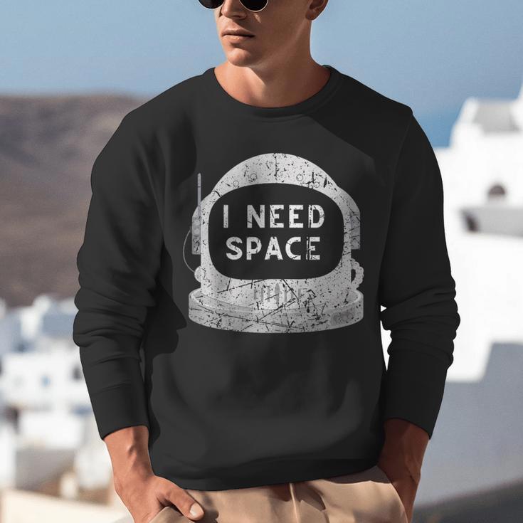 Introvert Space Helmet I Need Space Men Women Unisex Sweatshirt