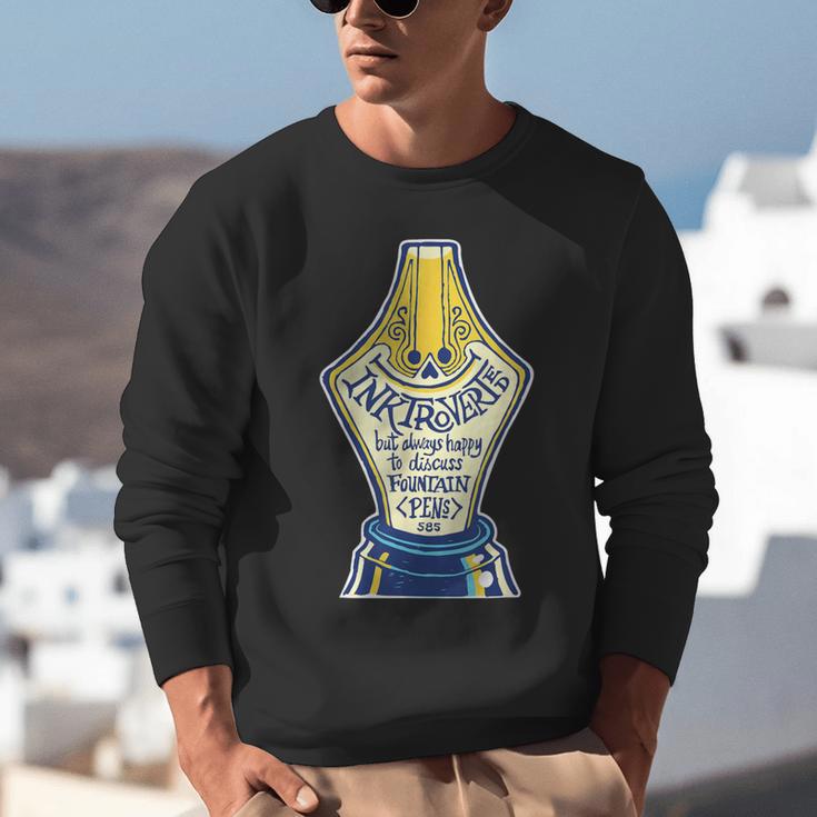 Introverted Fountain Pen Enthusiast Smiling Face Unisex Sweatshirt