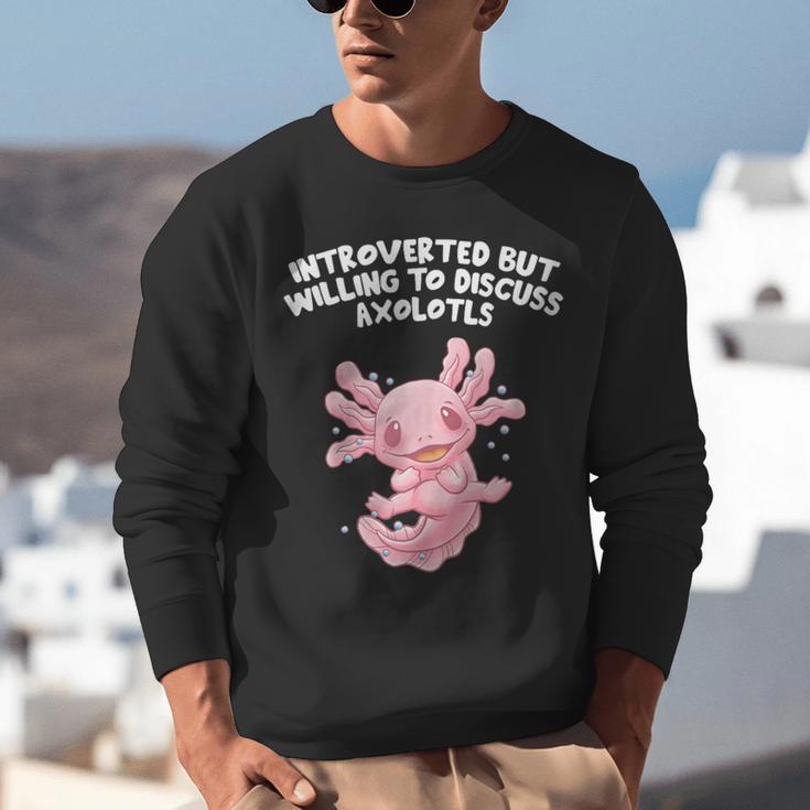 Introverted But Willing To Discuss Axolotl Salamander Unisex Sweatshirt