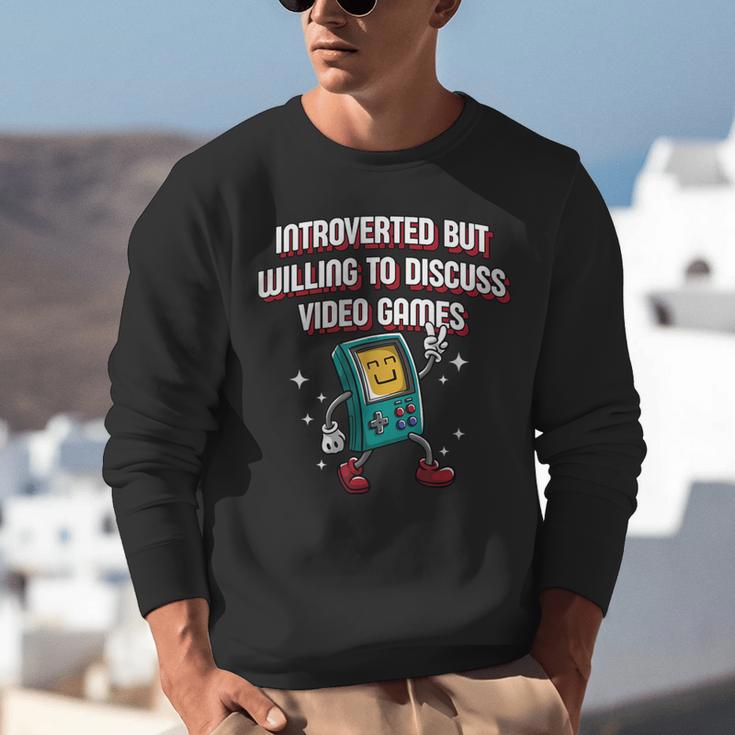 Introverted But Willing To Discuss Video Games Introvert Unisex Sweatshirt Introverted But Willing To Discuss Video Games Introvert Unisex Sweatshirt