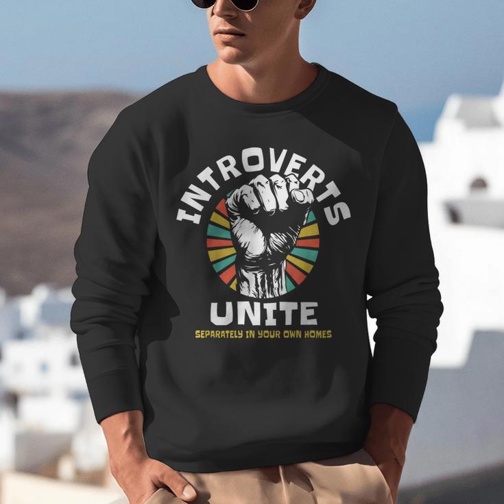 Introverts Unite Separately Own Homes Emblem Unisex Sweatshirt