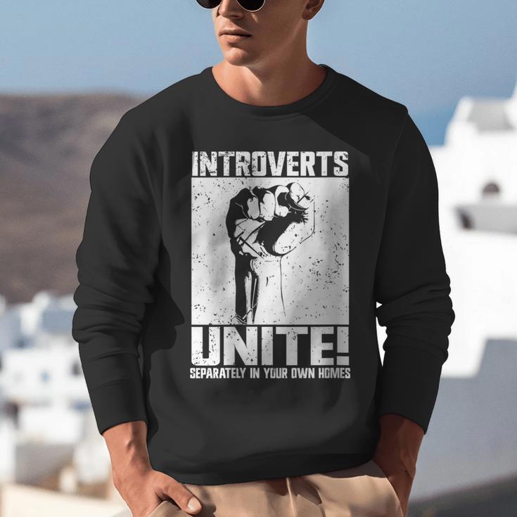Introverts Unite Separately In Your Own Homes Introvert Unisex Sweatshirt