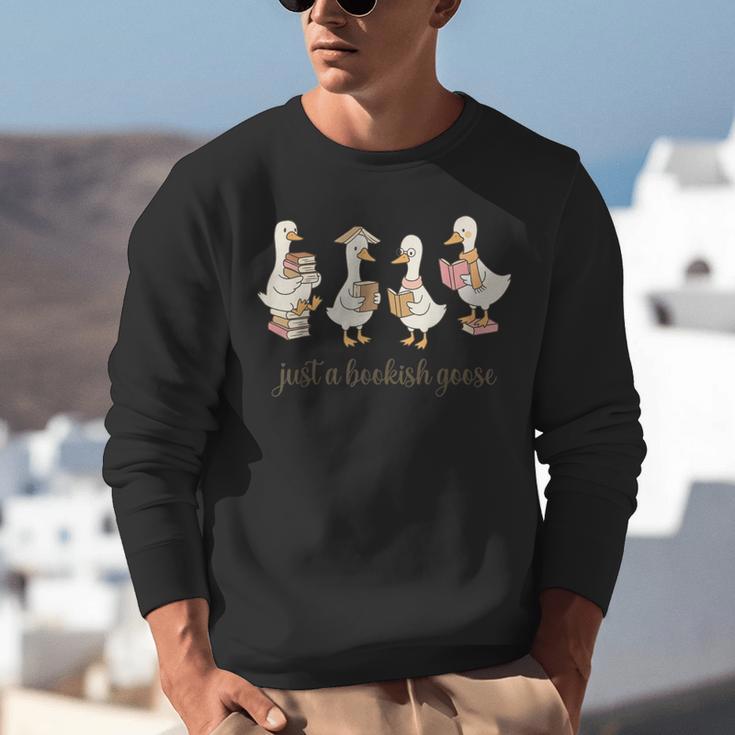 Just A Bookish Goose Goose Book LoverSilly Goose Book Club Unisex Sweatshirt