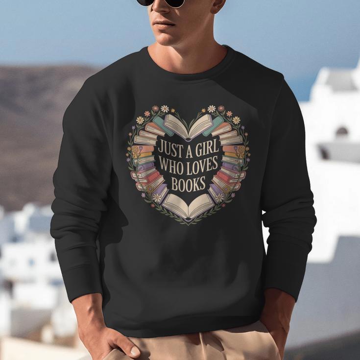 Just a Girl Who Loves Books Book Lover Librarian For Women Unisex Sweatshirt Just a Girl Who Loves Books Book Lover Librarian For Women Unisex Sweatshirt